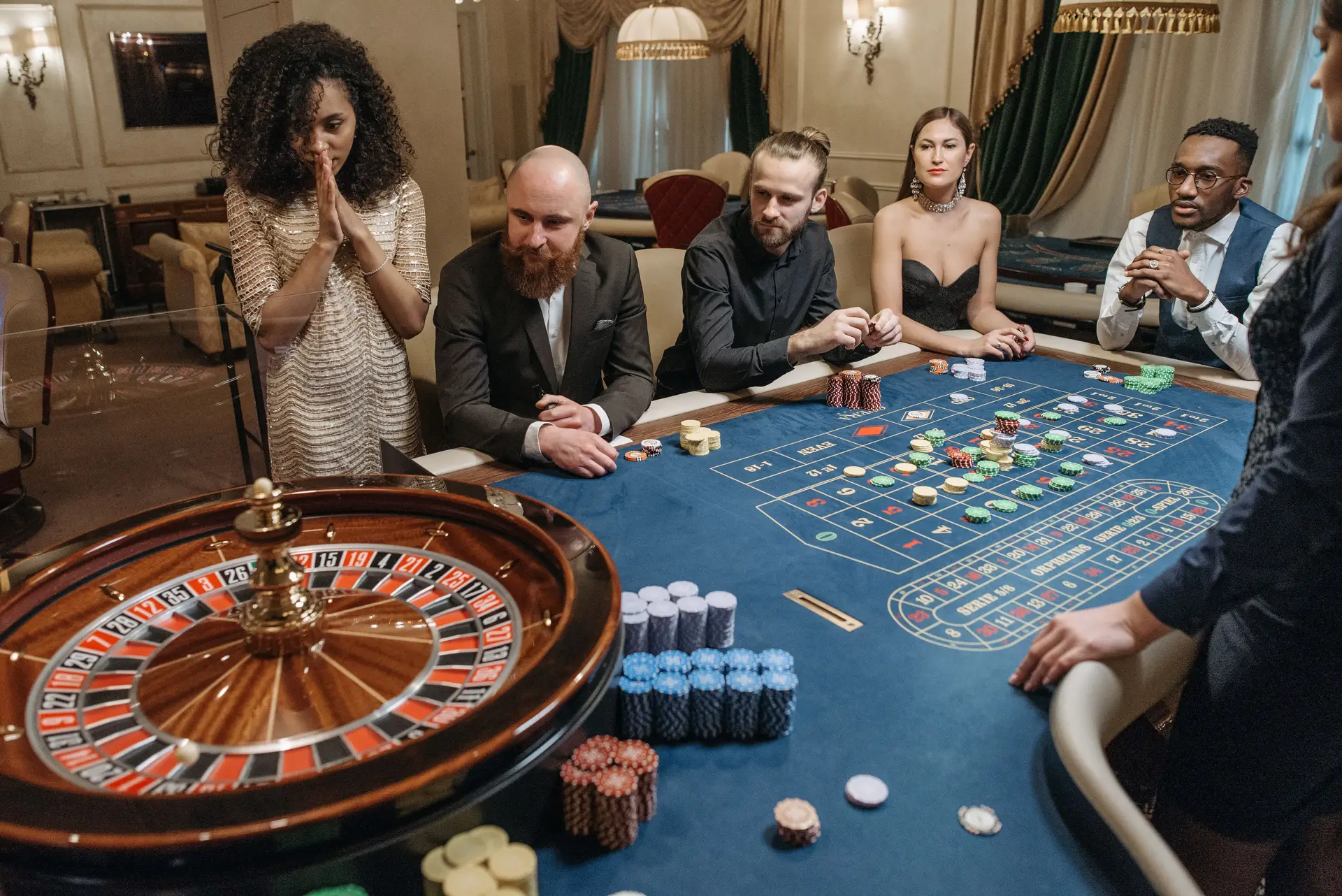 Atmospheric casino social setting